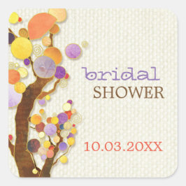 Chic Country Trees Herbst-Brautparty Quadratischer Aufkleber