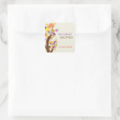 Chic Country Trees Herbst-Brautparty Quadratischer Aufkleber (Tasche)