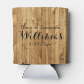 Chic Country Wood Mr. Mrs. Gastgeschenk Hochzeit Dosenkühler (Rückseite)