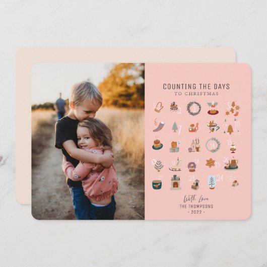 Chic Countys bis Weihnachten Lachs Pink Foto (Vorne/Hinten)