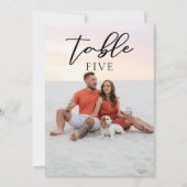 Chic Couple Foto Wedding Tischnummer Card (Vorderseite)