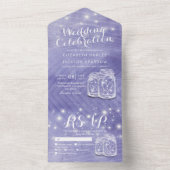 Chic Couple Mason Jar Lavender Lila Wedding RSVP All In One Einladung (Innen Boden)