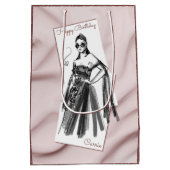 Chic Couture Mode Geburtstags Geschenktüte mittel (Rückseite)