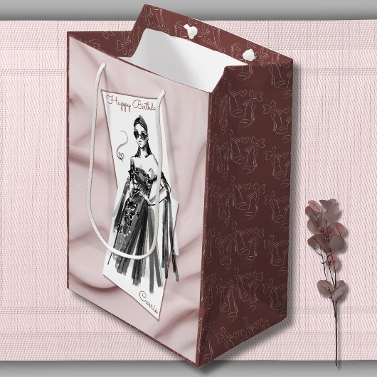 Chic Couture Mode Geburtstags Geschenktüte mittel