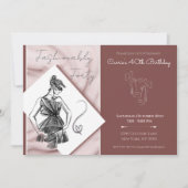 Chic Couture - Modebewusst 40 40. Geburtstag Einladung (Vorderseite)