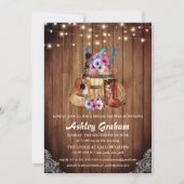 Chic Cowboy Boots Rustikales Western Brautparty Einladung (Vorderseite)