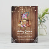 Chic Cowboy Boots Rustikales Western Brautparty Einladung (Stehend Vorderseite)