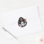 Chic Crafting Queen Runder Aufkleber (Umschlag)