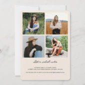 Chic Cream Arch 5 Foto Collage Abschluss Ankündigung (Rückseite)