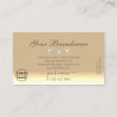 Chic Cream Beige Ombre Sparkling Diamonds Add Logo Visitenkarte (Rückseite)