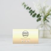 Chic Cream Beige Ombre Sparkling Diamonds Add Logo Visitenkarte (Stehend Vorderseite)