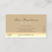 Chic Cream Beige Ombre Sparkling Diamonds Initiale Visitenkarte (Rückseite)