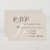 Chic Cream Beige Weiße Liebe UAWG Begleitkarte (Vorne/Hinten)