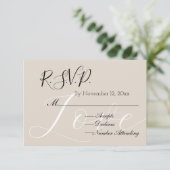 Chic Cream Beige Weiße Liebe UAWG Begleitkarte (Stehend Vorderseite)