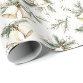 Chic Cream Bells Christmas Geschenkpapier (Rolleneckpunkt)