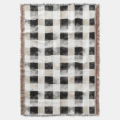 Chic Cream Black Kariert Christmas Decke (Vorderseite Vertikal)