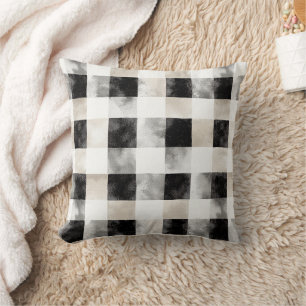 Chic Cream Black Kariert Christmas Kissen