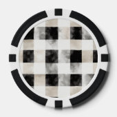 Chic Cream Black Kariert Christmas Pokerchips (Vorderseite)