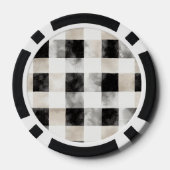 Chic Cream Black Kariert Christmas Pokerchips (Rückseite)