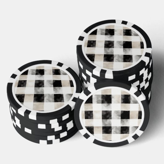 Chic Cream Black Kariert Christmas Pokerchips (Stapel)
