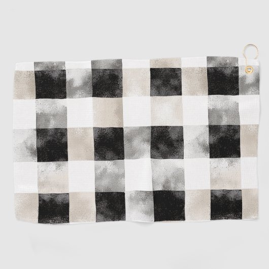 Chic Cream Black Kariert Golfhandtuch (Horizontal)