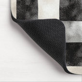 Chic Cream Black Kariert Stripes Mousepad (Ecke)