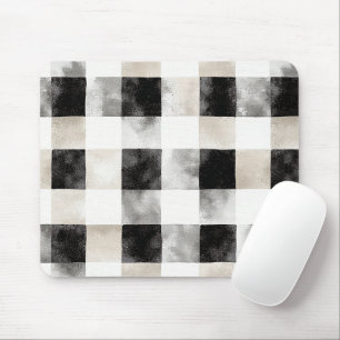 Chic Cream Black Kariert Stripes Mousepad