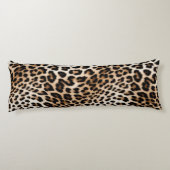 Chic Cream Black Leopard Print Seitenschläferkissen (Rückseite)