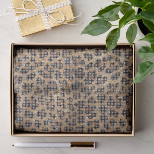 Chic Cream Braun Leopard Tierprint Glanz Seidenpapier (Geschenk)