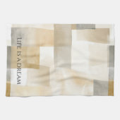 Chic Cream Brown Abstrakt Geschirrtuch (Horizontal)