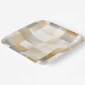 Chic Cream Brown Abstrakt Pappteller (Gewinkelt)