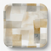 Chic Cream Brown Abstrakt Pappteller (Vorderseite)