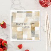 Chic Cream Brown Abstrakt Serviette (Beispiel)