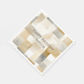 Chic Cream Brown Abstrakt Serviette (Ecke)