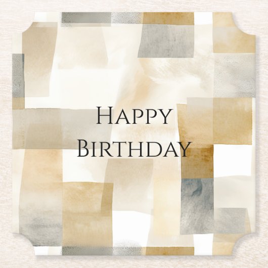 Chic Cream Brown Abstrakt Untersetzer (Vorderseite)