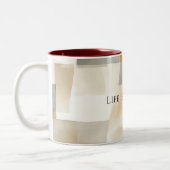 Chic Cream Brown Abstrakt Zweifarbige Tasse (Links)