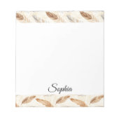 Chic Cream Brown Feathers Notizblock (Vorderseite)