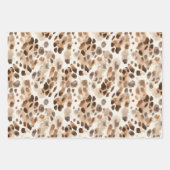 Chic Cream Brown Leopard Animal Print Birthday Geschenkpapier Set (Vorderseite 3)