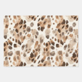 Chic Cream Brown Leopard Animal Print Birthday Geschenkpapier Set (Vorderseite)