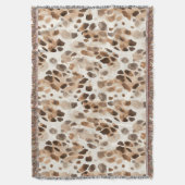 Chic Cream Brown Leopard Animal Print Decke (Vorderseite Vertikal)