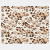 Chic Cream Brown Leopard Animal Print Fleecedecke (Vorderseite (Horizontal))