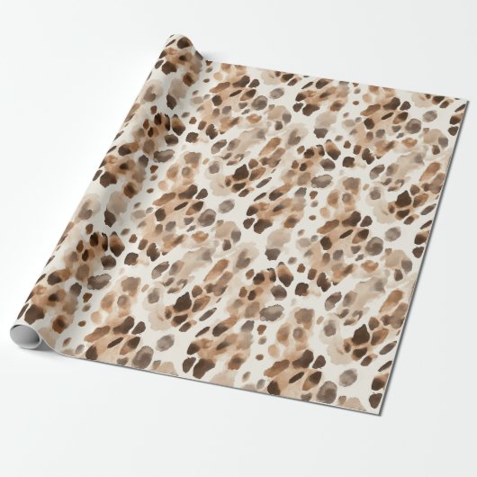 Chic Cream Brown Leopard Animal Print Geschenkpapier (Ungerollt)