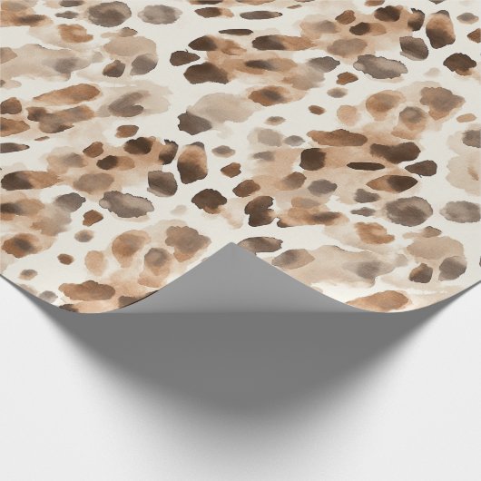 Chic Cream Brown Leopard Animal Print Geschenkpapier (Ecke)