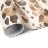 Chic Cream Brown Leopard Animal Print Geschenkpapier (Rolleneckpunkt)