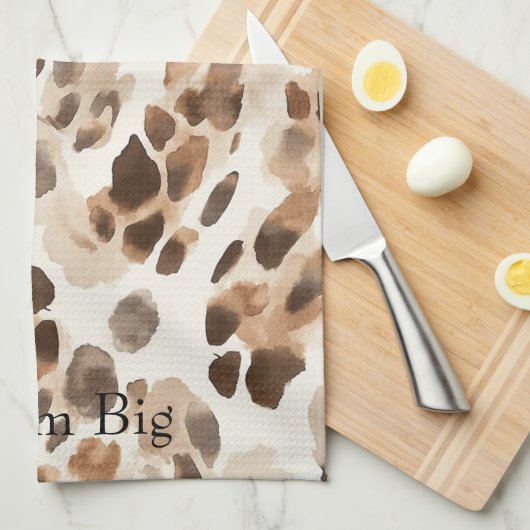 Chic Cream Brown Leopard Animal Print Geschirrtuch (Viertel Falte)