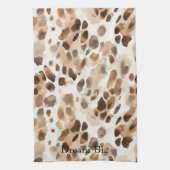 Chic Cream Brown Leopard Animal Print Geschirrtuch (Vertikal)