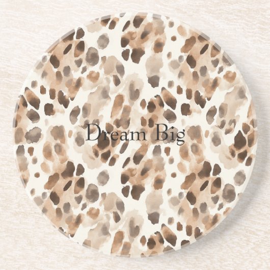 Chic Cream Brown Leopard Animal Print Getränkeuntersetzer (Vorne)