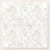 Chic Cream Brown Leopard Animal Print Glasuntersetzer (Rückseite)