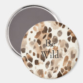 Chic Cream Brown Leopard Animal Print Magnet (Vorderseite/Rückseite)