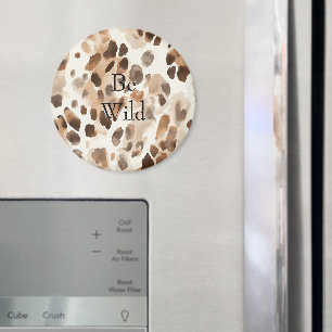 Chic Cream Brown Leopard Animal Print Magnet